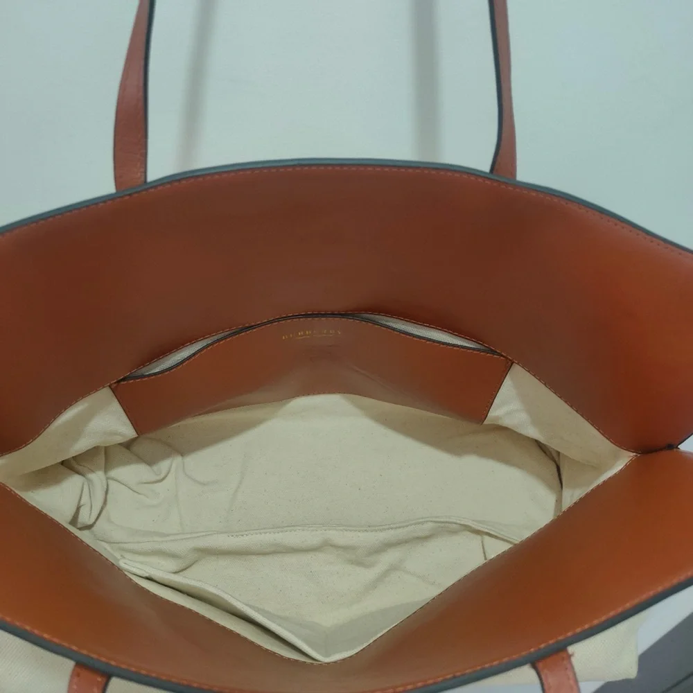 Burberry Beige and Black Tote with Tan Straps - Picture 8 of 11